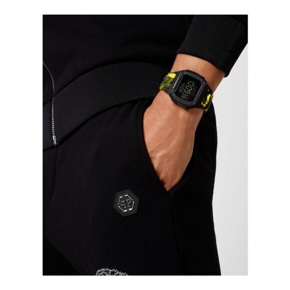 NWT Authentic Philipp Plein Hyper Shock Quartz Digital Black Dial Unisex Watch - Picture 4 of 5